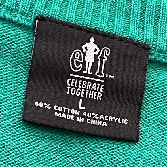 Celebrate Together Elf The Movie SANTA I KNOW HIM Ugly Christmas Sweater Size L - Picture 3 of 4